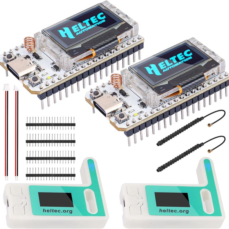 MakerHawk 2 Pack ESP32 LoRa V3 Module Board - with 915MHz Antenna and SX1262 LoRa V3 Case Devices for Meshtastic Arduino LoRawan IOT - Image 1